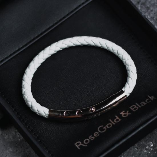Men's Leather Bracelet - Our Men's Leather Bracelet features a Woven Leather Bracelet and an Adjustable Stainless Steel Clasp Engraved with our Signature RG&B Logo.
